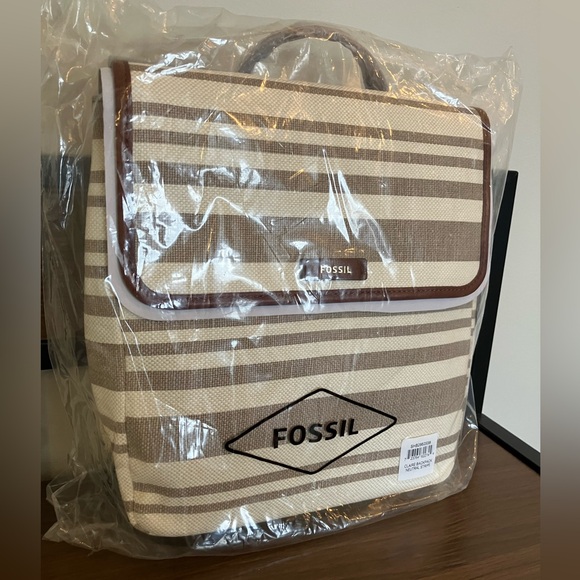 Fossil Claire Backpack in Neutral Stripe ๐ - Picture 1 of 4